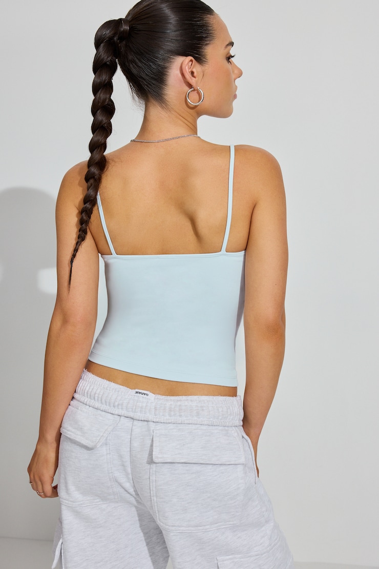 Sleek V-Neck Cami Top Blue - Image 3