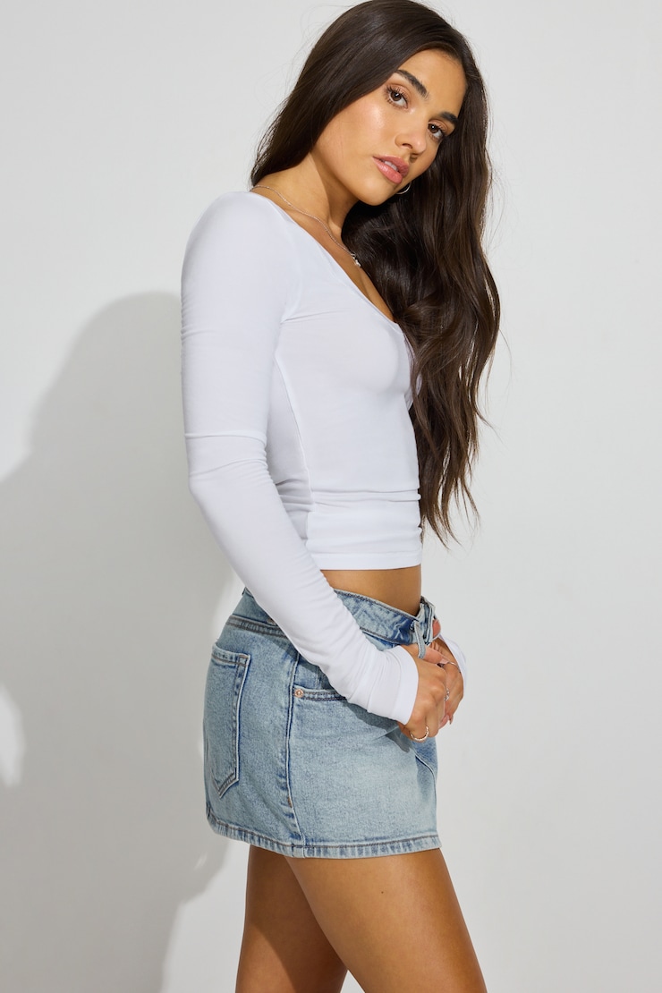 Denim Micro Skort BLUE - Image 3