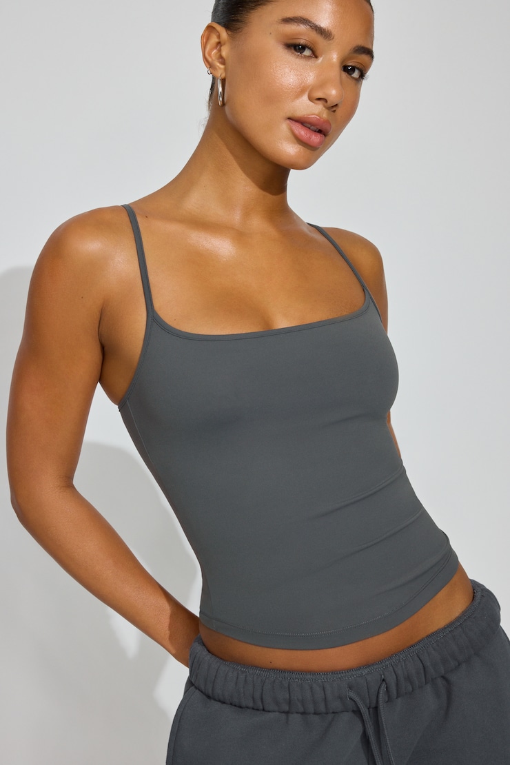 Sleek Scoop Cami Top Gray - Image 2