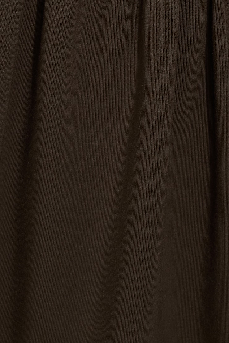 Flirty Hem Tube Romper Dress Brown - Image 5