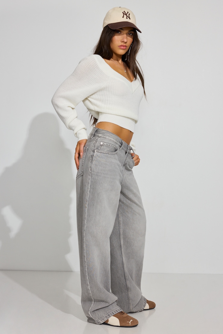 Low Rise Baggy Jeans Black - Image 2
