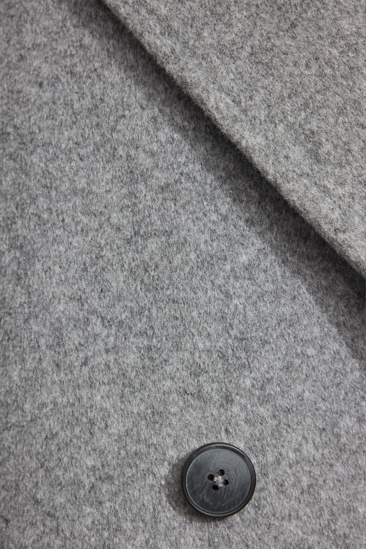 Oversized Long Felted Trench Coat Grey - Image 5