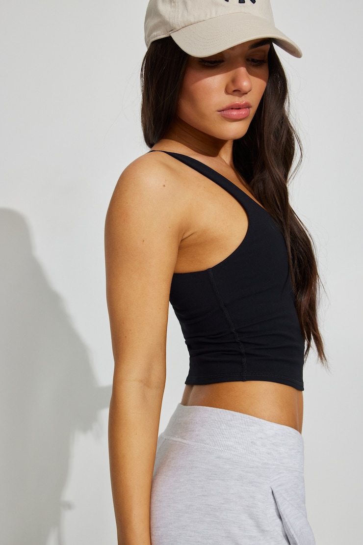 SoftActive Open Neck Tank Top Black - Image 2