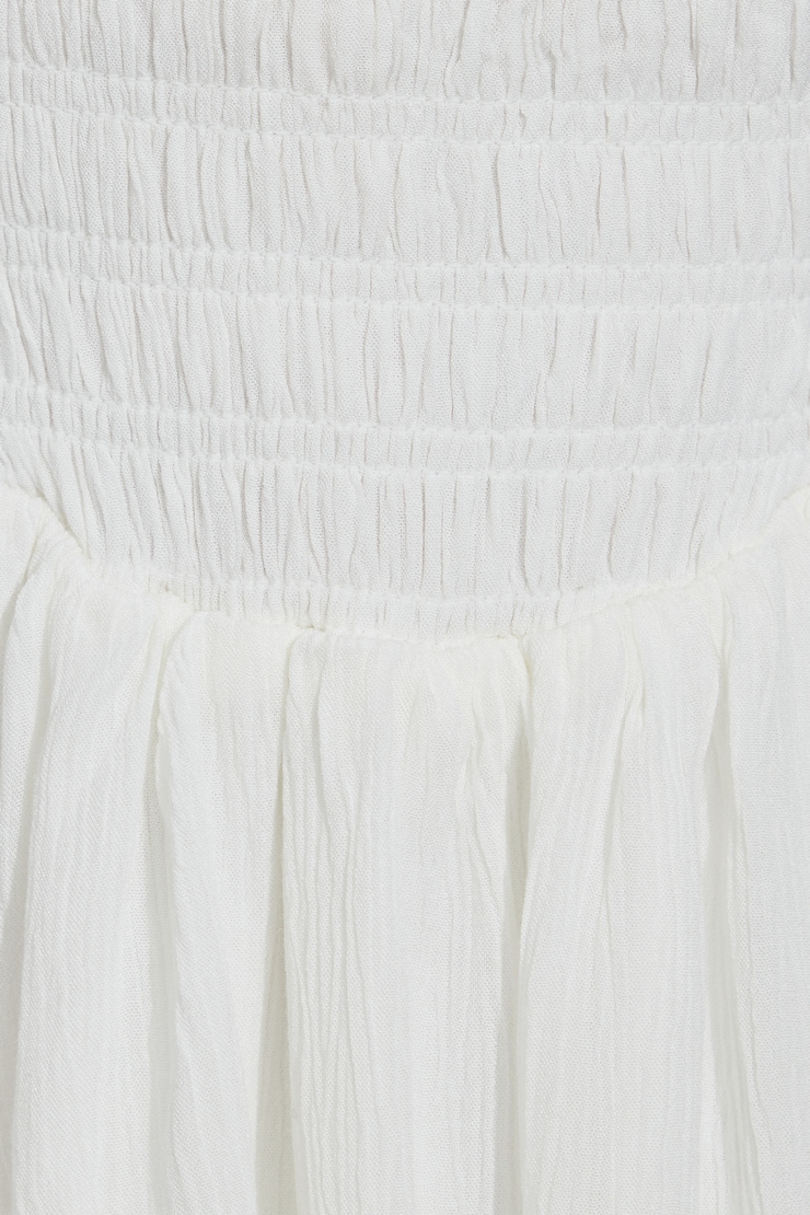 Kenzie Smocked Tiered Romper Dress White - Image 6