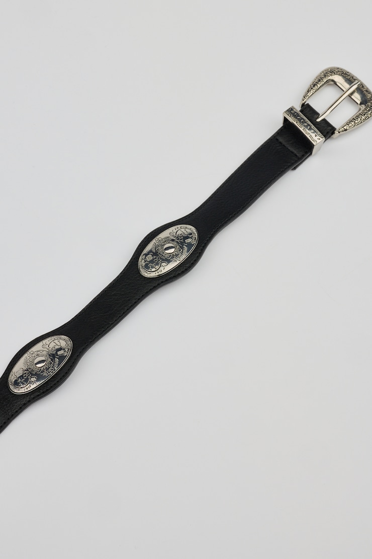 Western Concho Strap Belt Black - Image 4