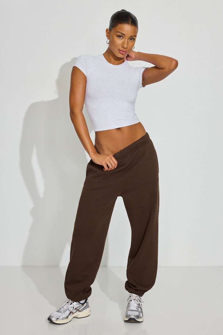 SuperSoft Crewneck Cropped T-Shirt Gray - Image 2