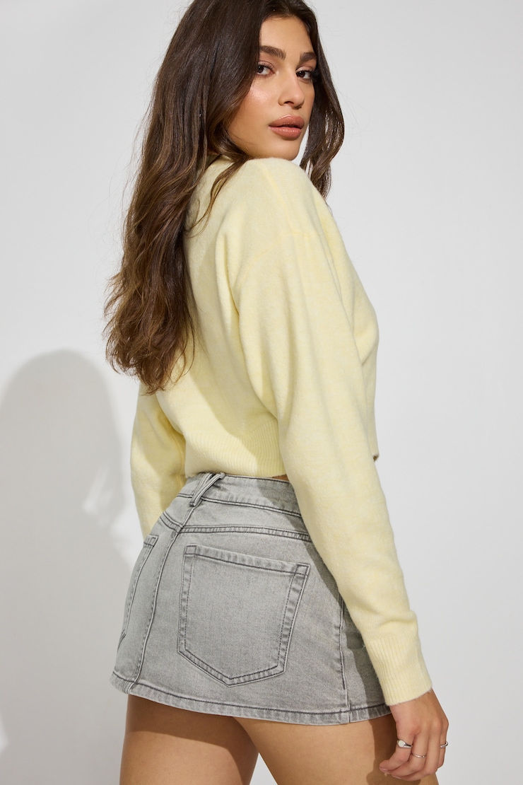 Denim Micro Skort Black - Image 4