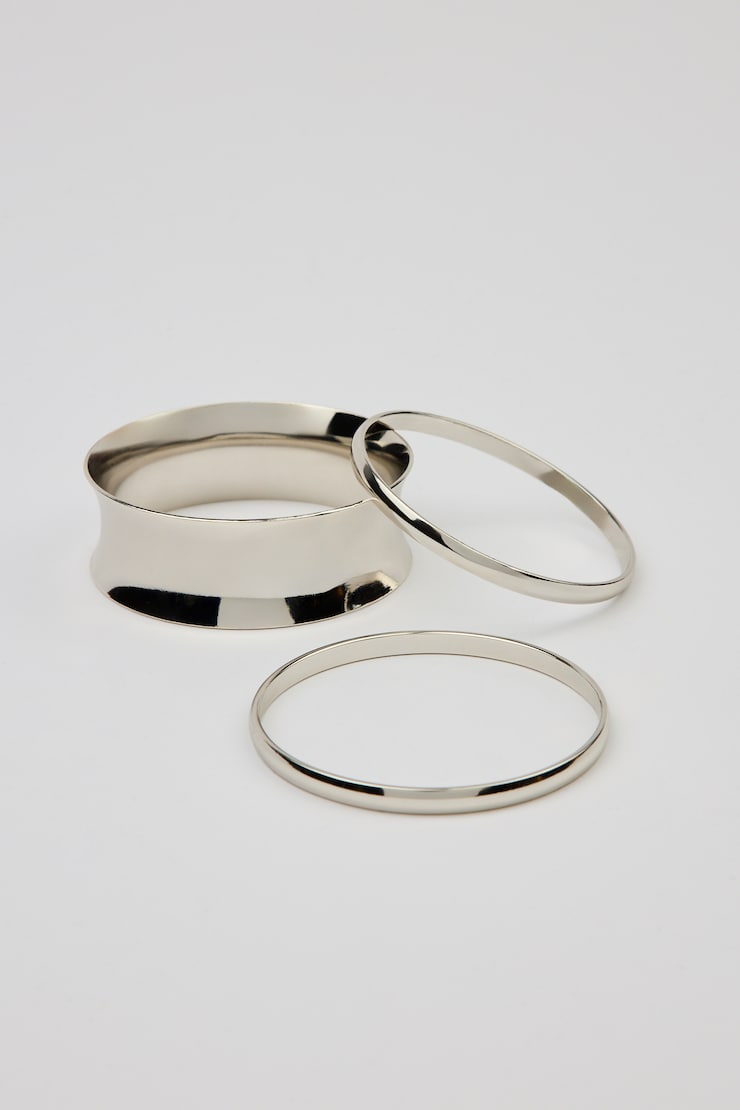Set of 3 Convex & Wave Bangles Gray - Image 4